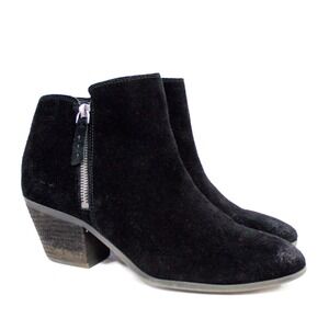 FRYE Judy Double Zip Ankle Booties Suede Black- Western, Casual Chic